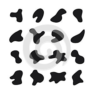 Black liquid blob shapes