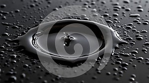 Black Liquid Drop Impact on Dark Surface