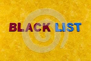 Black list document blacklist ban control cancel block checklist
