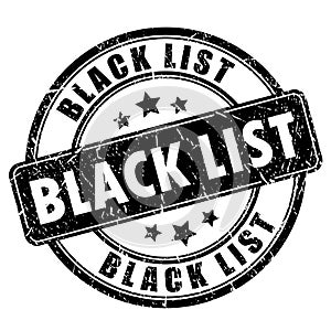 Black list rubber stamp