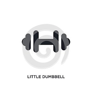 black little dumbbell isolated vector icon. simple element illustration from gym and fitness concept vector icons. little dumbbell