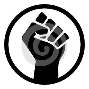 Black Lives Matter. Black and white illustration depicting BLM Fist in Circle. EPS Vector
