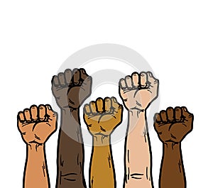 Black Lives Matter Fist Hand Raised photo