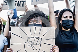 Black lives matter international activist movement protesting against racism and fighting for justice photo
