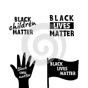 Black lives matter vector quotation poster to support movement of activists against racial discrimination, violence, protest for