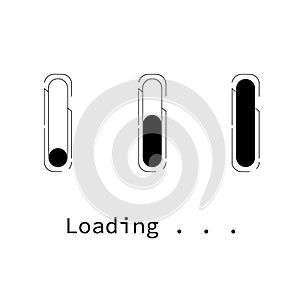 Black loading bar in progress on white Background
