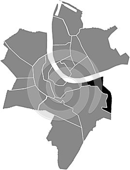 Location map of the Breite District of Basel, Switzerland