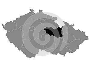 Location Map of Pardubice Region