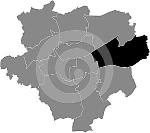 Location map of the Stadtbezirk Brackel district of Dortmund, Germany