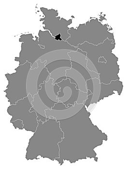Location Map of Freie und Hansestadt Hamburg photo