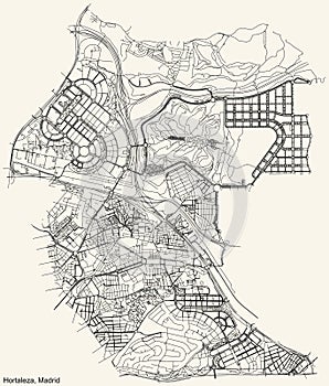 Street roads map of the Hortaleza neighborhood of Madrid  Spain photo