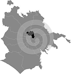 Location map of Municipio II Ã¢â¬â Parioli Nomentano municipality photo