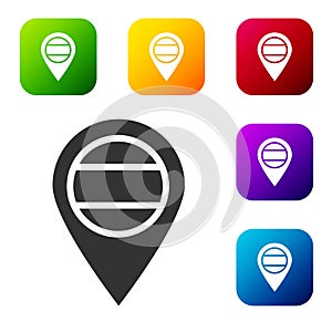 Black Location Russia icon isolated on white background. Navigation, pointer, location, map, gps, direction, place