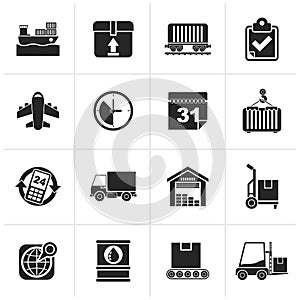 Black Logistic and Shipping icons