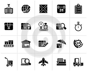 Black Logistic and Shipping icons