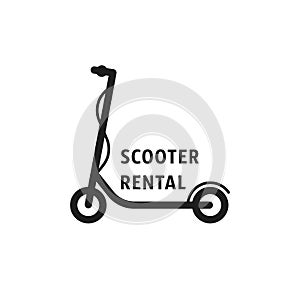 Black logo of rental electric scooter photo