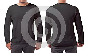 Black Long Sleeved Shirt Design Template