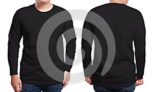 Black Long Sleeved Shirt Design Template