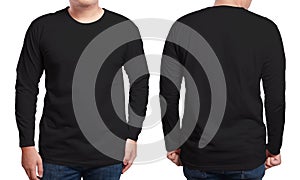 Black Long Sleeved Shirt Design Template photo