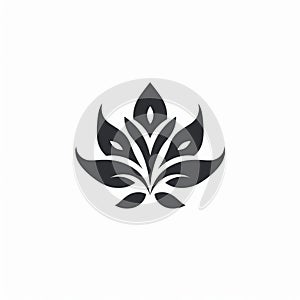 Black Lotus Leaf Symbol Template: Minimalistic Hurufiyya Style Design