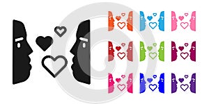 Black Love at first sight icon isolated on white background. Set icons colorful. Vector