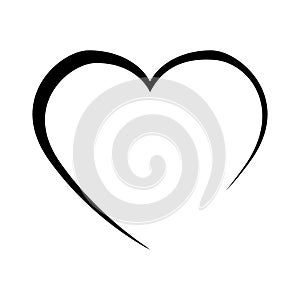 black Love Heart Symbol Icons. isolated on white background and easy editable.