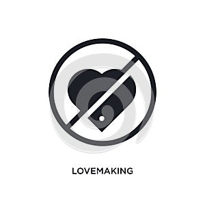 black lovemaking isolated vector icon. simple element illustration from traffic signs concept vector icons. lovemaking editable