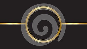 black luxury abstract background with circle line and golden elegant texture backdrop vector.