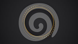 black luxury abstract background with circle line and golden elegant texture backdrop vector.