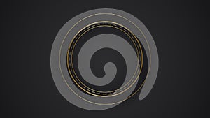 black luxury abstract background with circle line and golden elegant texture backdrop vector.