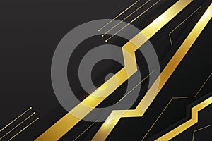 Black luxury background diagonal overlapped shape with golden and black gradient