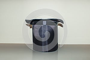 Black magic hat isolated on white background