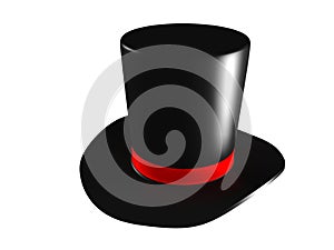 Black magic hat on a white background