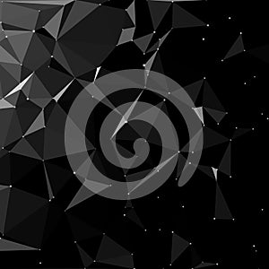 Black magic polygonal abstract background