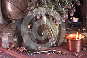 Black Magic Spells. Wiccan spells and herbs. photo