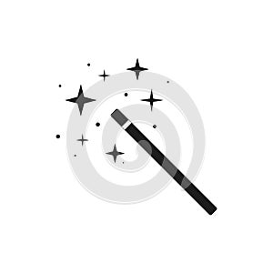 Black magic wand icon. A symbol of magic, focus and dreams
