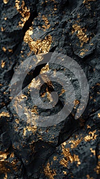 black magmatic background with gold interspersed, vertical photo