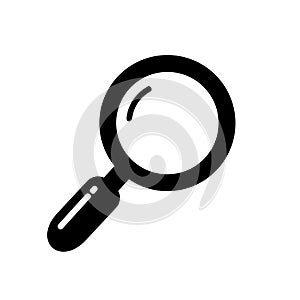 Black Magnifying Glass Icon, Vector Illustration Design