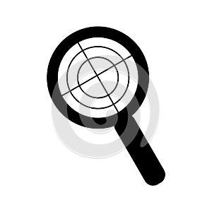 Black magnifying glass icon vector illustration on white background