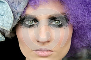 Black makeup eye shadows model