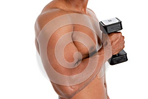 Black Male Model Holding Weights