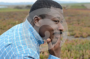 Black Man at the California Coast