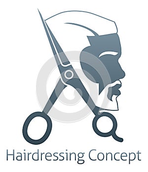 Black Man Hairdresser Barbershop Hair Salon Icon photo