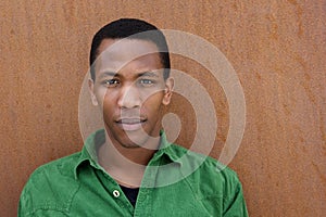 Black man with serious expression