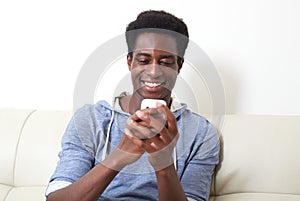 Black man with smartphone