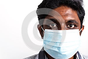 Black man wearing face mask protective from virus coronavirus