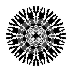 Black Mandala Vector On White Background Illustrations