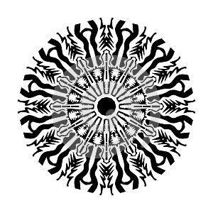 Black Mandala Vector On White Background Illustrations