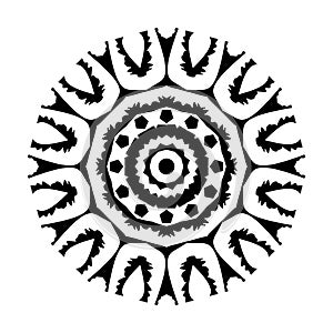 Black Mandala Vector On White Background Illustrations