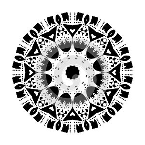 Black Mandala Vector On White Background Illustrations